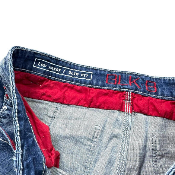 BLK.8 DNM Slim Fit Low Waist Distressed Jeans Light Wash 36x32 Straight Leg Blue - Picture 4 of 11